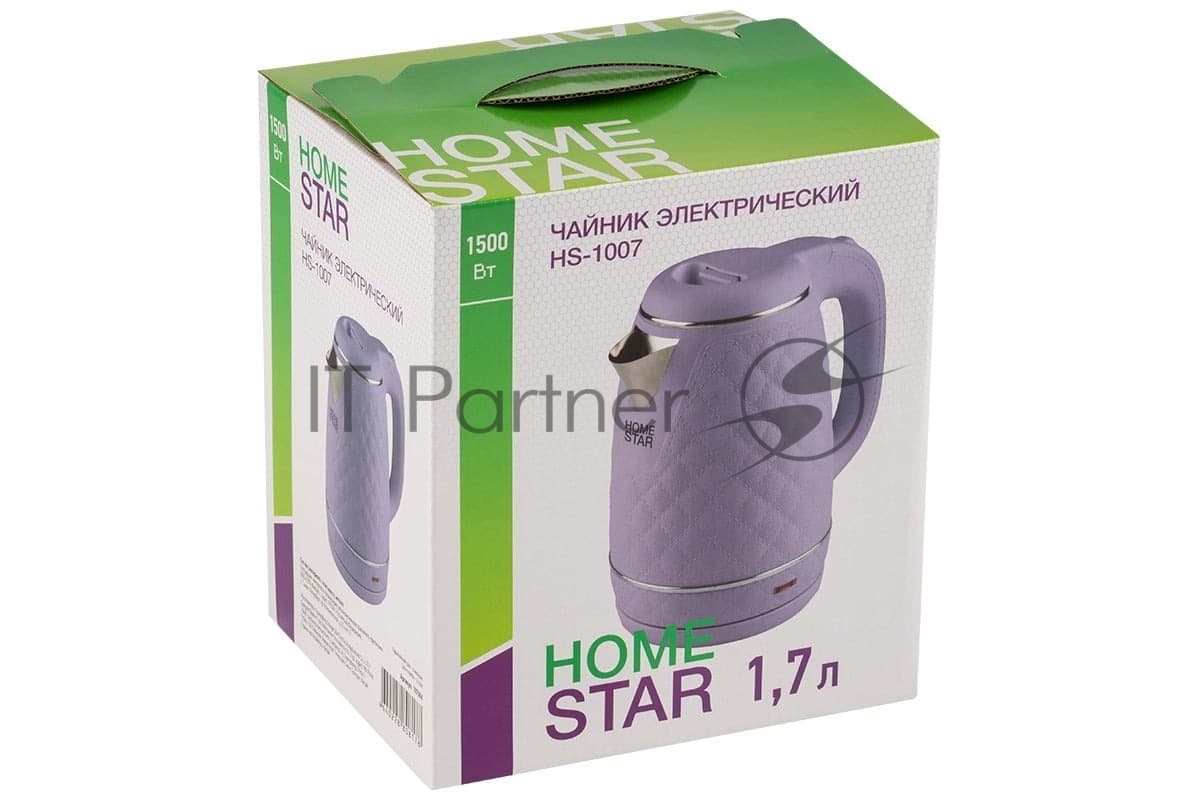 Чайник электрический Homestar HS-1007 1.7л лиловый, двойной корпус