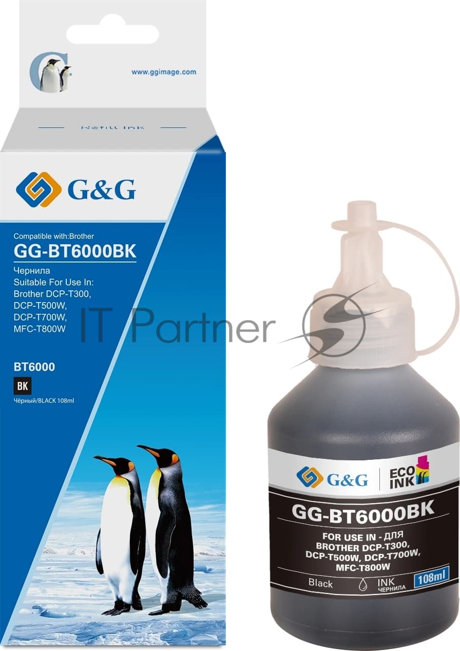 G&G GG-BT6000BK Чернила черные 108мл для Brother DCP-T/MFC-T