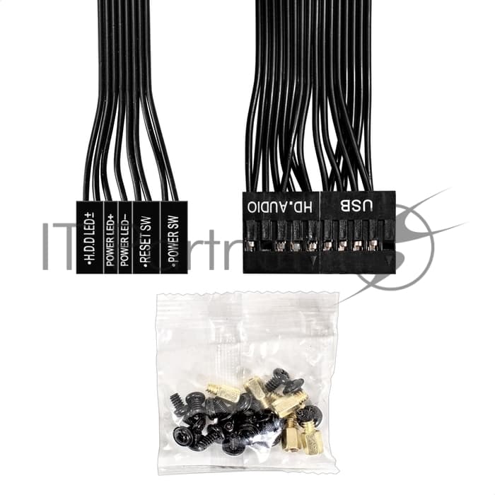 Компьютерный корпус Miditower ExeGate AA-443-UNS350 (ATX, БП UNS350 с вент. 12см, 2хUSB+HD Audio, черный)