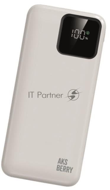Портативный аккумулятор Aksberry (6900286030019) E200 Boosti быстрая зарядка PD22.5W/QC22.5W с дисплеем 20000 mAh, белый