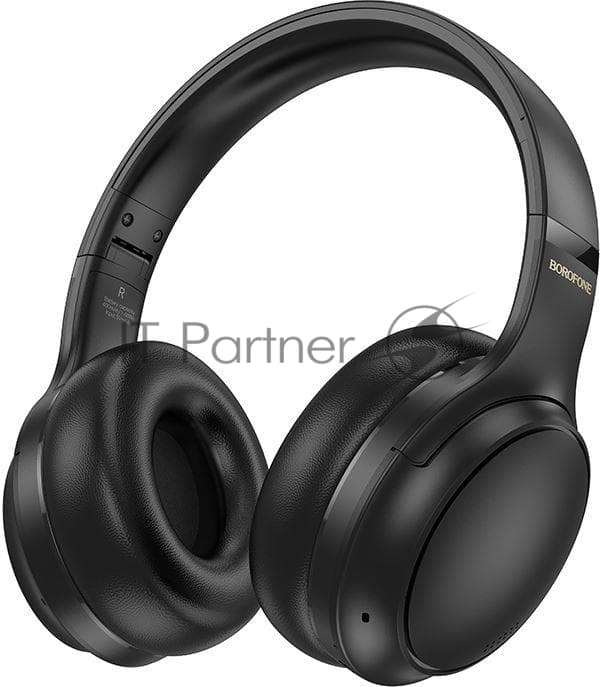 Беспроводные/проводные наушники Borofone BO29 Plus Alegre черный, накладные, Bluetooth + проводной, складная конструкция, микрофон, до 40 ч