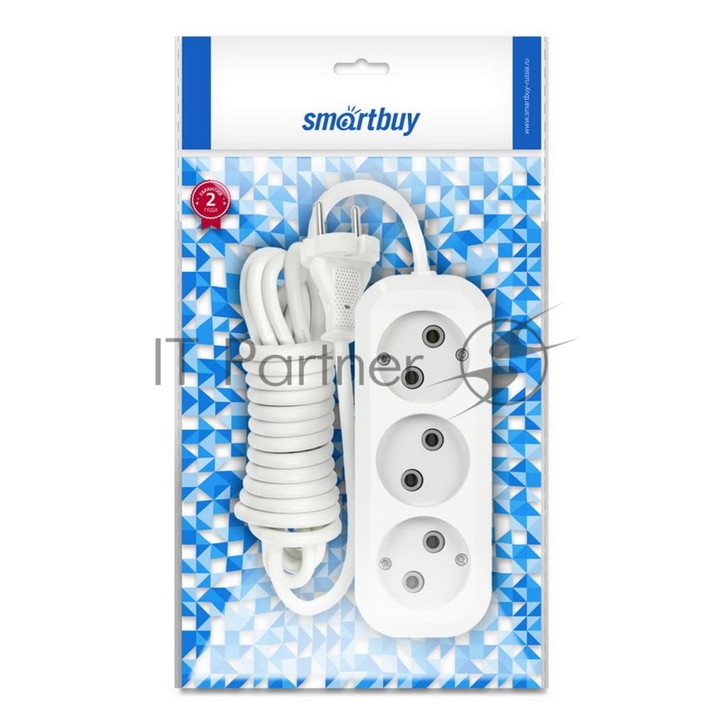 Удлинитель Smartbuy (SBE-10-3-10-N) 3 гнз х 10 м (10А/2.2 кВт, ПВС 2х1.0)