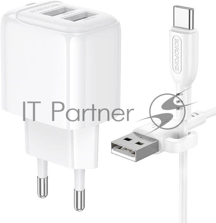 Сетевое зарядное устройство BOROFONE (6941991113772) BAS41Aa 2USB 2.0A для Type-C