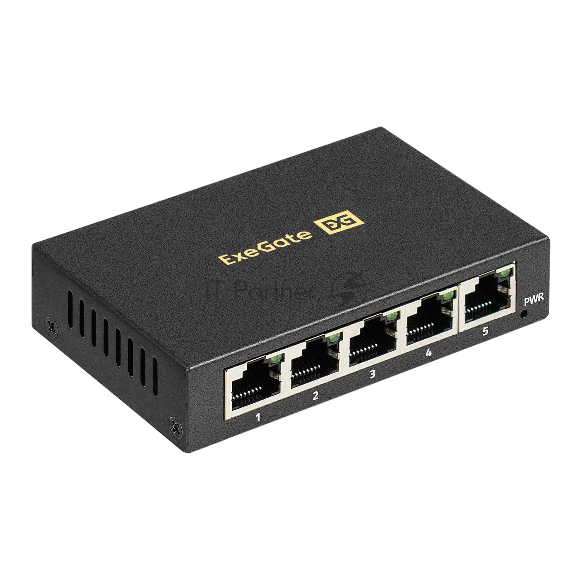 Коммутатор неуправляемый ExeGate EDGS-1005D (5-портовый гигабитный UTP 10/100/1000 Base-T, металлический корпус, с функцией энергосбережения (Green Ethernet Technology), настольный)