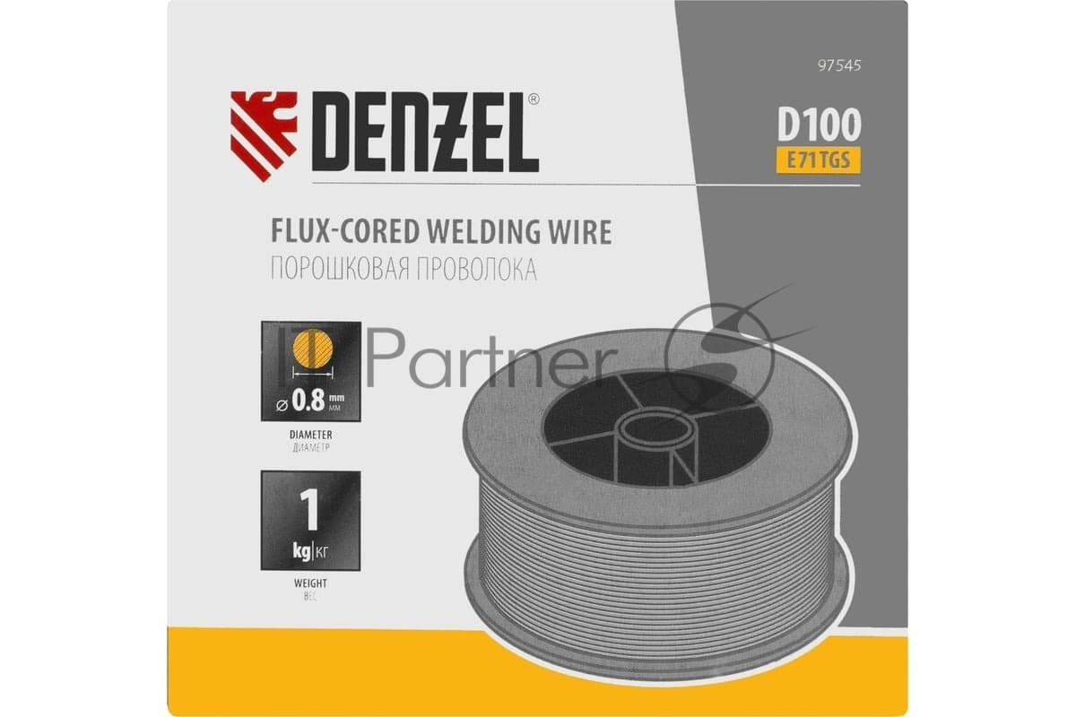 Порошковая проволока Denzel Е71TGS, диам. 0,8 мм, 1 кг, диам. катушки D100