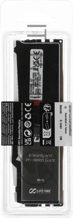 Оперативная память Kingston Fury Beast, DDR5, 16Gb (1x16 Gb), 6400 MHz, CL32, радиатор, RGb, черный