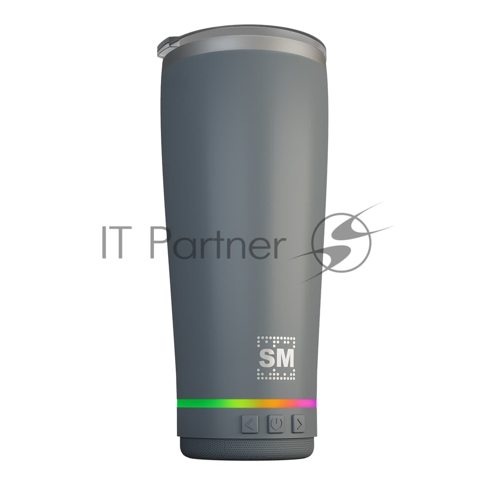 Термокружка с портативной колонкой Soundmax SM-TC001 серый