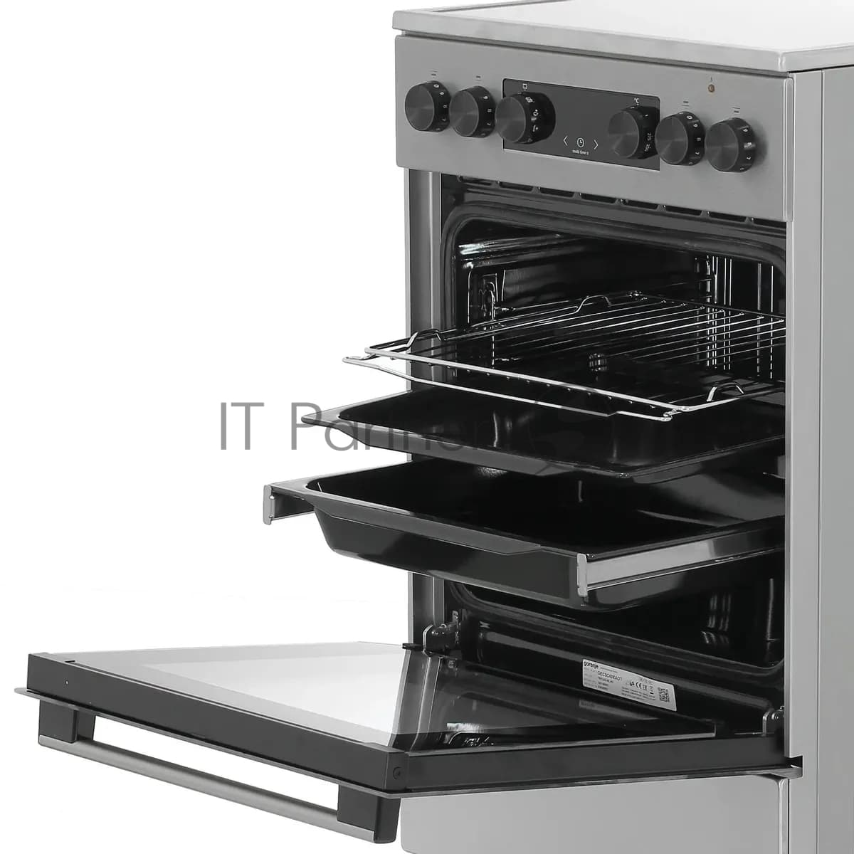Плита электрическая Gorenje GEC5C40XAOT серебристый, конфорок 4 шт, духовка 70 л, 50 см x 85 см x 59.4 см
