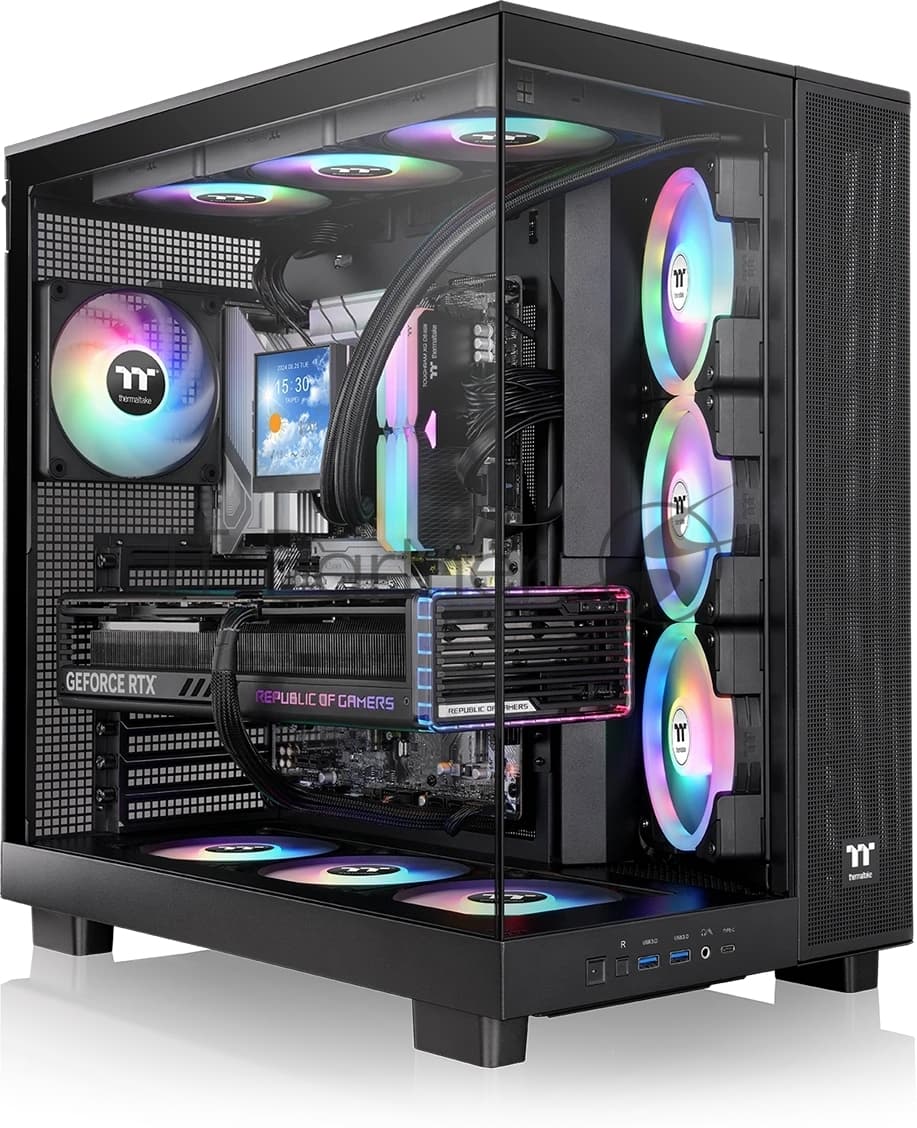 Корпус Thermaltake View 380 XL TG ARGB черный без БП E-ATX 2x120mm 2xUSB3.0 audio bott PSU