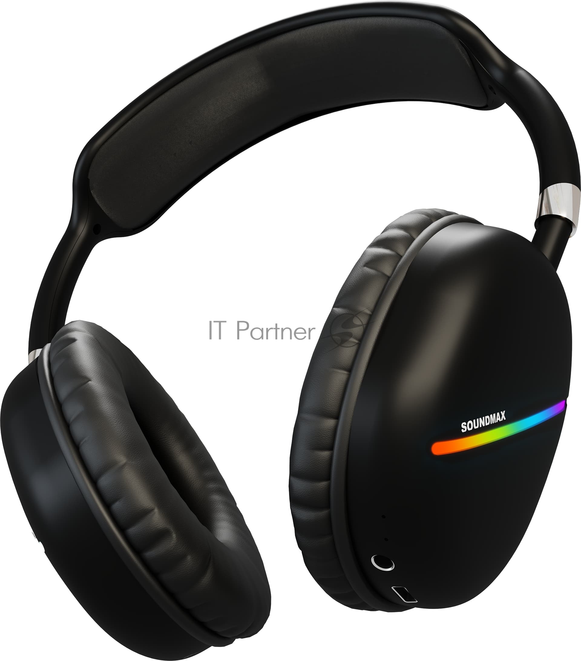 Беспроводные/проводные наушники SOUNDMAX SM-HP2200B черный, накладные, Bluetooth + проводной, до 8 ч