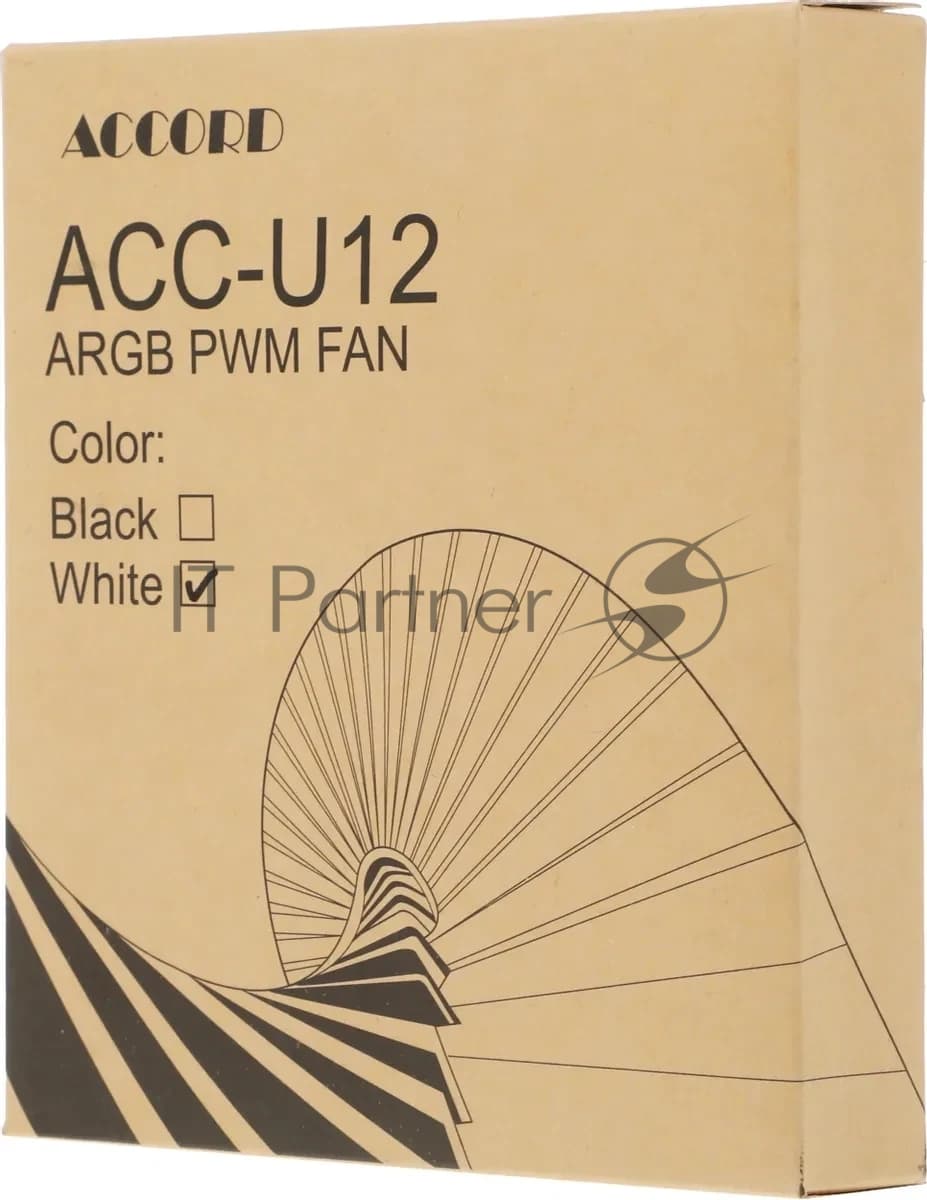 Вентилятор для корпуса Accord ACC-U12 ARGb 120х120x25 белый 4-pin 27дБ (ACC-U12 ARGb белый) brown box