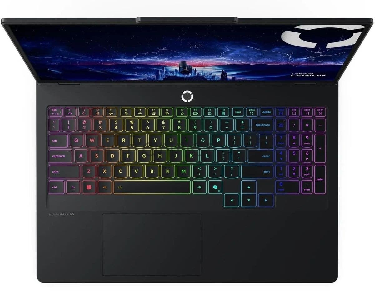 Ноутбук Lenovo Legion Pro 5 16IAX10 Core Ultra 7 255HX 32Gb SSD1Tb NVIDIA GeForce RTX5070 8Gb 16" OLED WQXGA (2560x1600) без ОС черный WiFi BT Cam (83F3000XRK)
