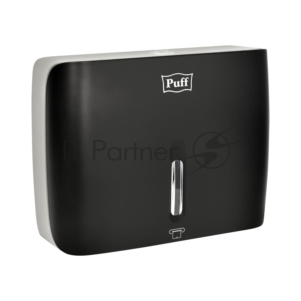 Диспенсер бумажных полотенец Puff-5145Bl черный, с замком, ABS-пластик