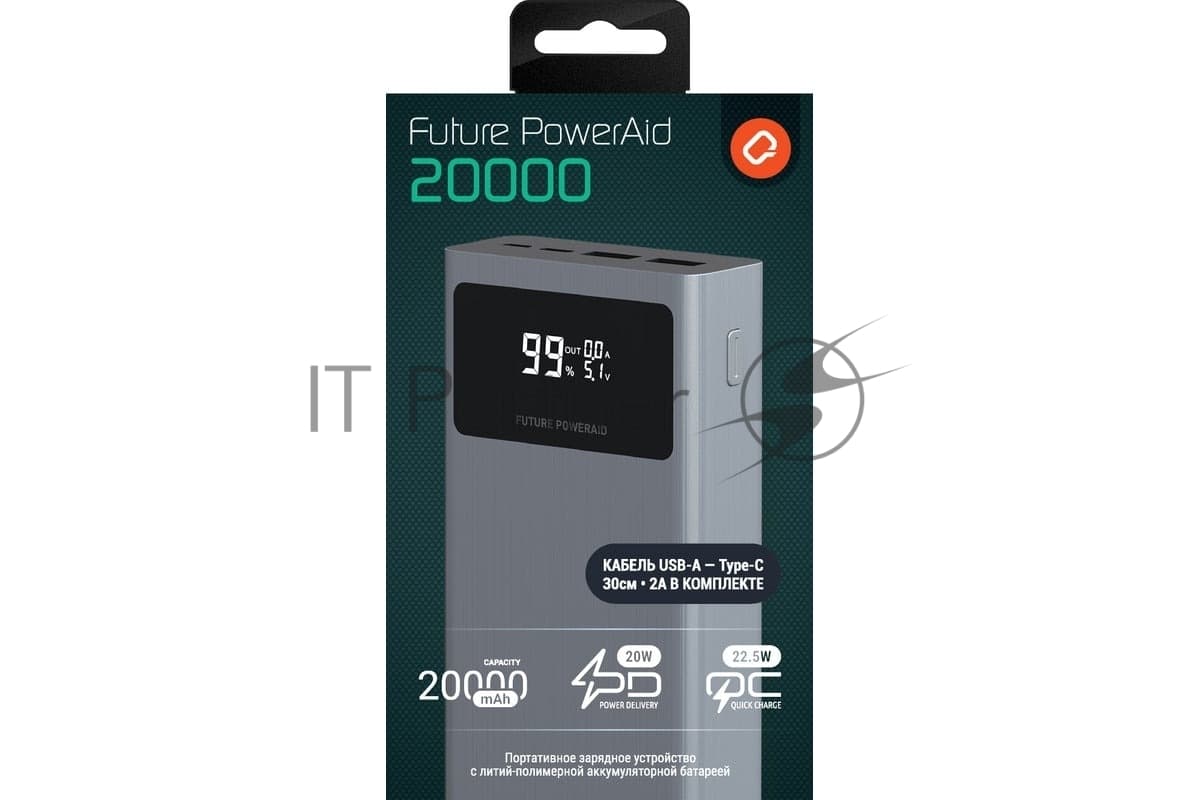 Портативный аккумулятор QUMO Future PowerAid 20000mAh темно-серый FPA-20C-S1
