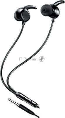 Проводные наушники Aksberry AM10 Sport черный, внутриканальные, проводной 3.5 мм, встроенный микрофон