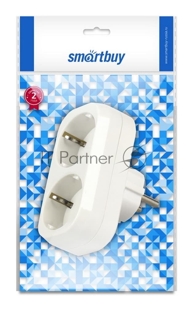 Разветвитель Smartbuy (SBE-16-A02-2z) 2 гнезда белый