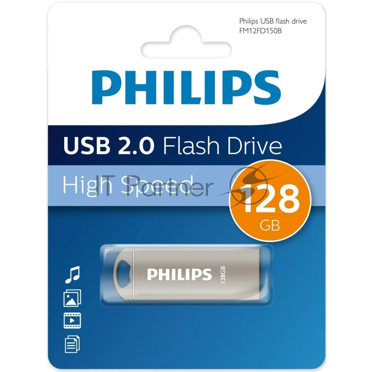 Флеш накопитель 128GB PHILIPS IRON 2.0 128GB, USB 2.0