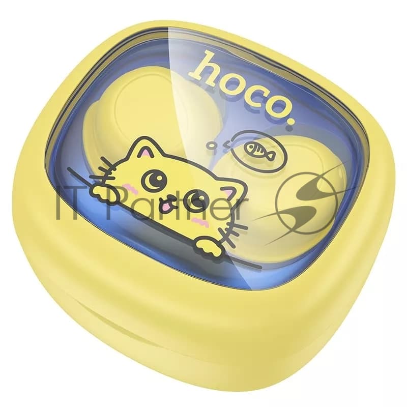 Наушники TWS Hoco EW111 Friendly желтый, внутриканальные, Bluetooth, до 4 ч