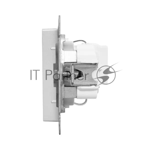 Механизм розетки EKF UP1-SOA-111 16А, с заземлением, со шторками, алюминий Эпика