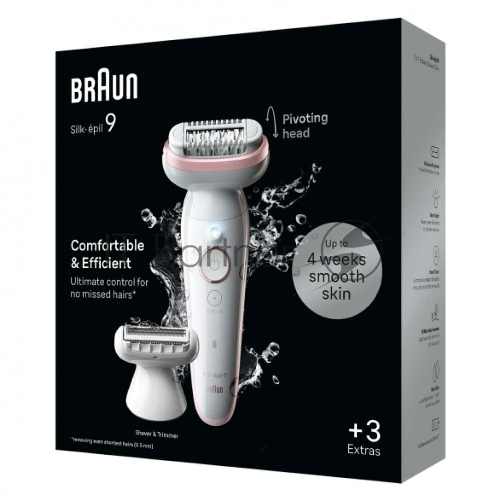 Эпилятор Braun Silk-epil 9 SES 9-030 White/Pink