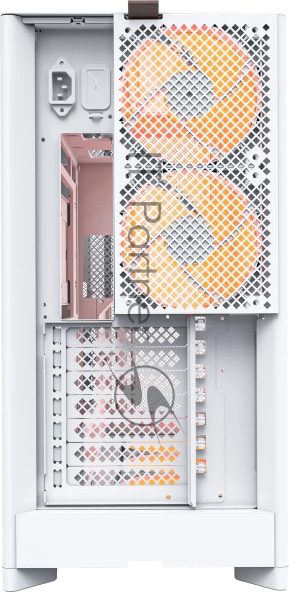 Компьютерный корпус Montech HS01 PRO белый без БП ATX 5x120мм 2xUSB 3.0 1xUSB3.1 audio