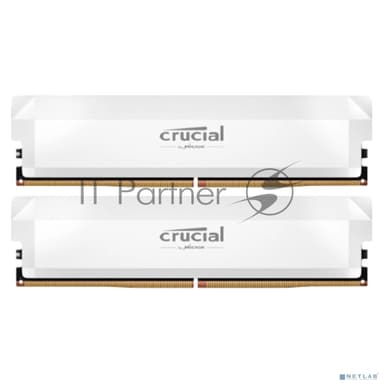 Оперативная память Crucial Pro Gaming by Micron, DDR5, 64GB (2x32GB), 6400 MHz, CL40, с радиатором, белый