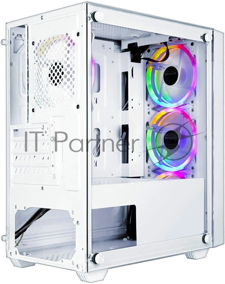 Ginzzu CL660 mATX FAN 4*12FRGB передняя панель Решетка Белый