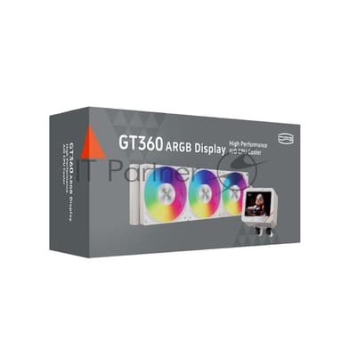 Система охлаждения PCCooler GT360 ARGb Display WH (310W, 360мм, LED temp., белый, ARGb/Fans: 3x120мм, 99CFM, 41.5dBA, 3000RPM/Pump 15dBA, 2600RPM, Rad thickness 27мм/S: 1851, 1700, 1200, 115X, AM5, AM4)