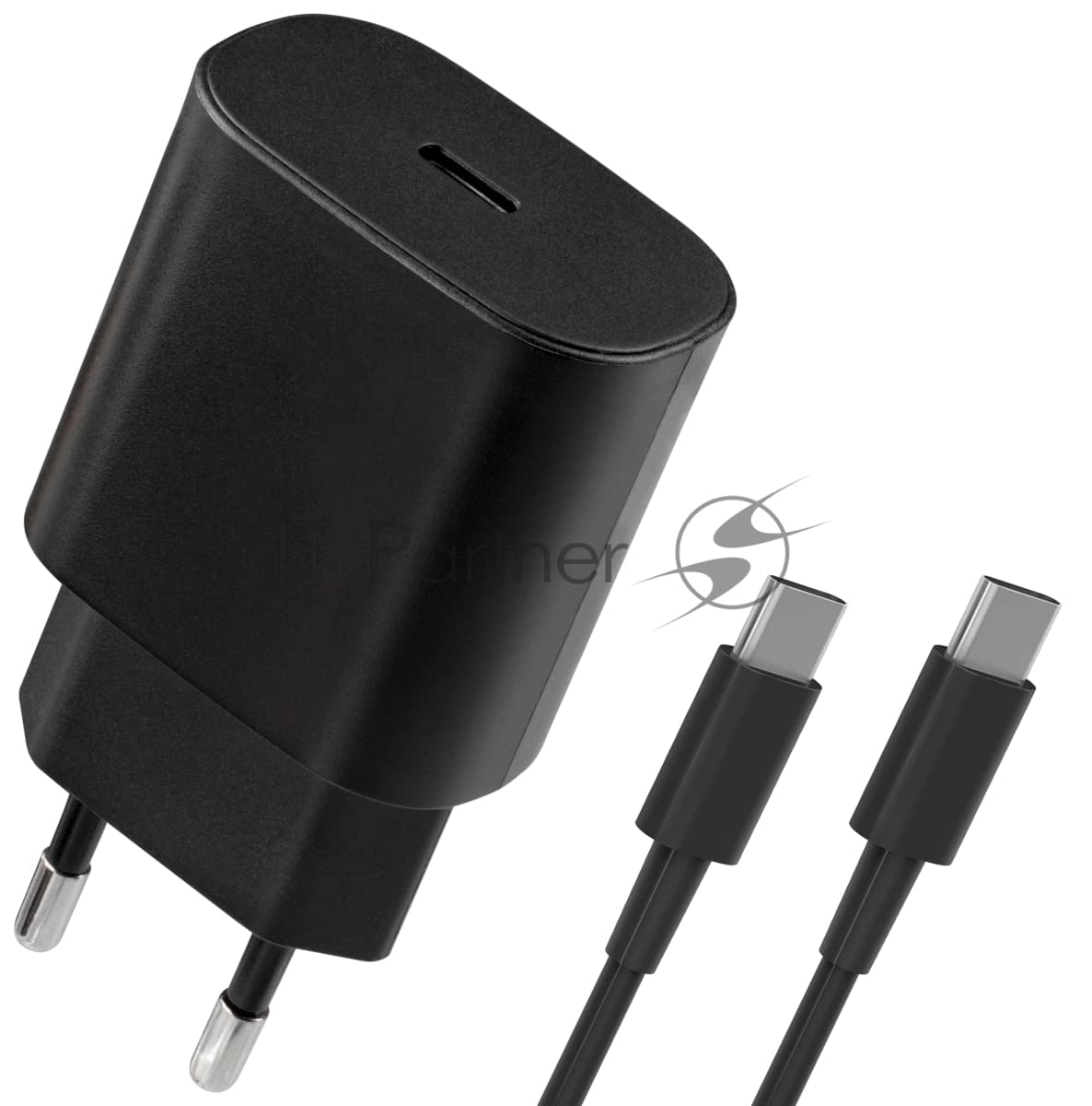 Сетевое зарядное устройство Defender UPA-125 25W,USB C,кабель Type-C,черный