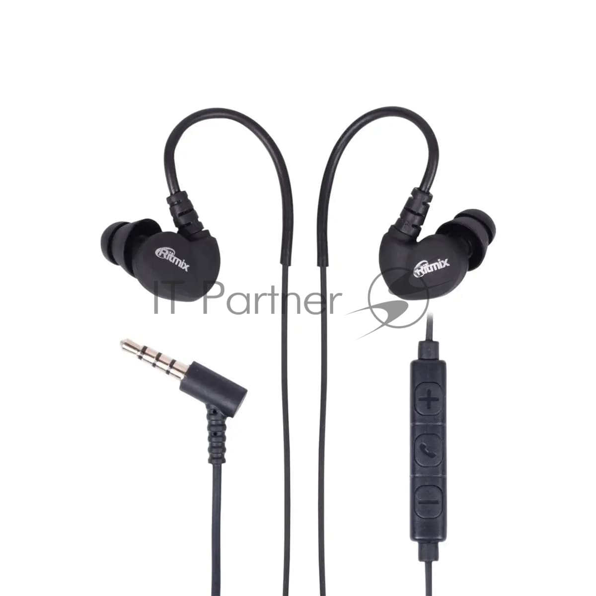 Проводные наушники Ritmix RH-199M черный, накладные, Jack 3.5 мм, регулировка громкости