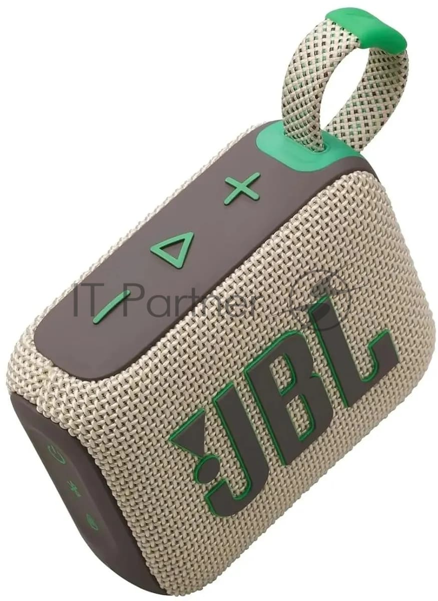 Колонка порт. JBL Go 4 бежевый/зеленый 4.2W 1.0 BT 850mAh (JBLGO4SAND)