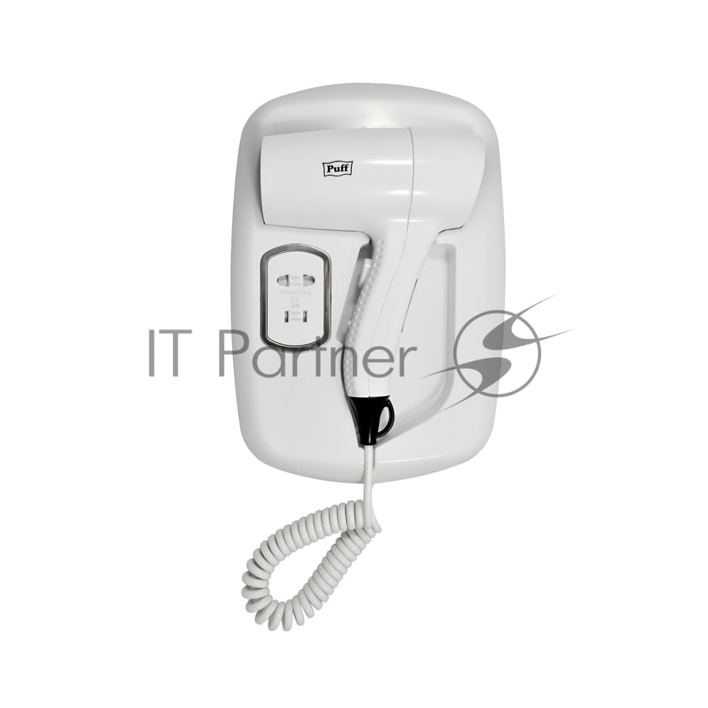 Фен Puff 1203B белый, 1200 Вт