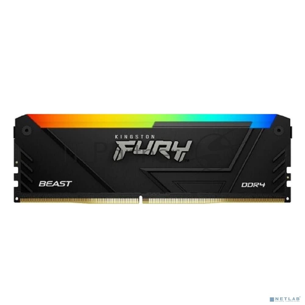 Память оперативная/ Kingston 8GB 3200MT/s DDR4 CL16 DIMM FURY Beast RGB (Select Regions ONLY)