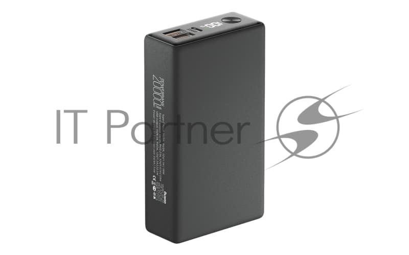 Портативный аккумулятор OLMIO QX-20, 20000mAh, 22.5W, QuickCharge3.0/PowerDelivery, LCD, графитовый