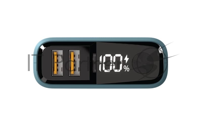 Портативный аккумулятор OLMIO QS-10, 10000mAh, 22.5W QuickCharge3.0/PowerDelivery, LCD, темно-зеленый
