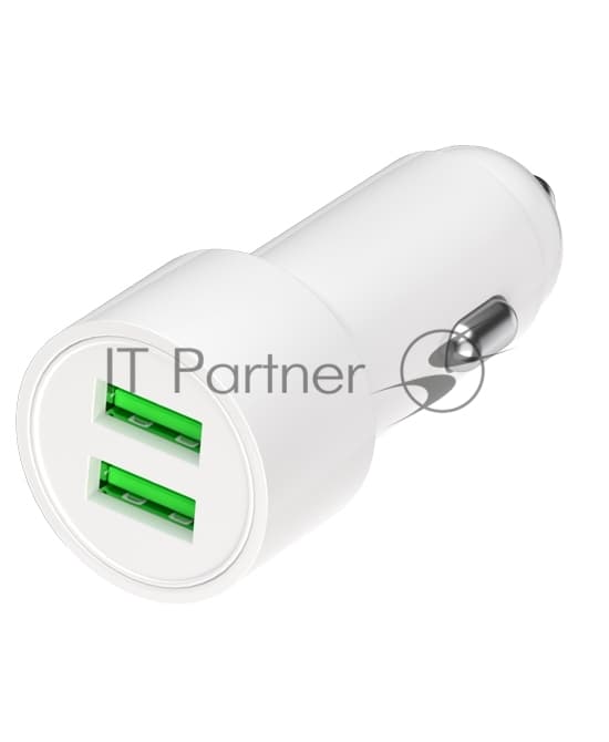 Автомобильное зарядное устройство Maxvi CCM-PS242 белый 2.4A 12W, 2xUSB