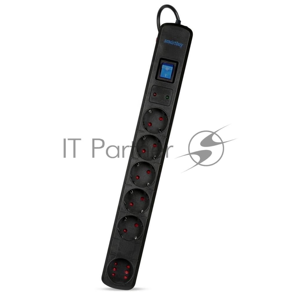 Сетевой фильтр Smartbuy (SBSP-50K-Pro) - 6 роз х 5,0 м - черный