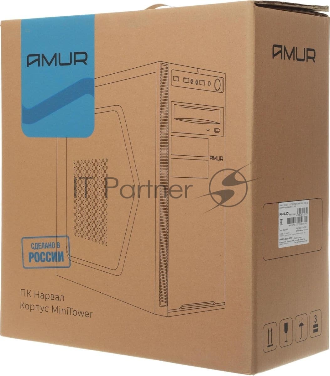 Компьютер Amur Нарвал B7I21 MT i3 12100 (3.3) 16Gb SSD 256Gb UHDG 730 FreeDOS GbitEth 400W мышь клавиатура черный (RUS)