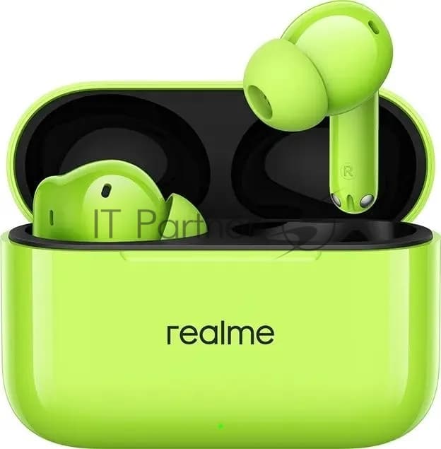 Наушники TWS Realme Buds T200 зеленый, внутриканальные, Bluetooth, до 28 ч