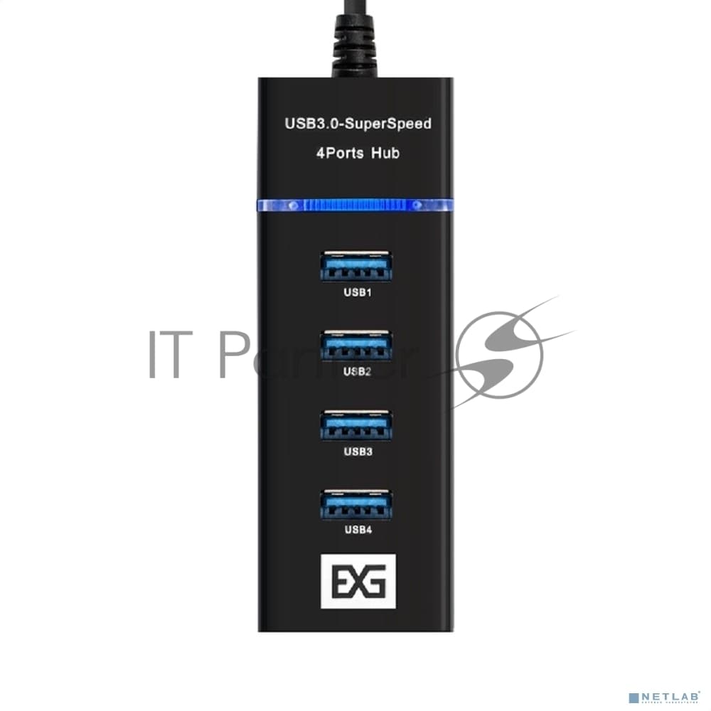 USB-концентратор 4-в-1 ExeGate DUB-331T (кабель-адаптер USB3.0 --> 3xUSB2.0, 1xUSB3.0, Plug&Play, черный)
