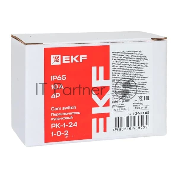 Переключатель кулачковый EKF ПК-1-24 (pk-1-24-10) 4П 10А "1-0-2"
