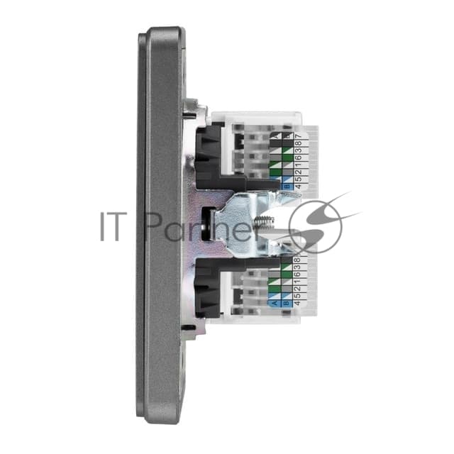 Розетка Kranz ROUND компьютерная двойная RJ45+RJ45 кат6 с/у титан