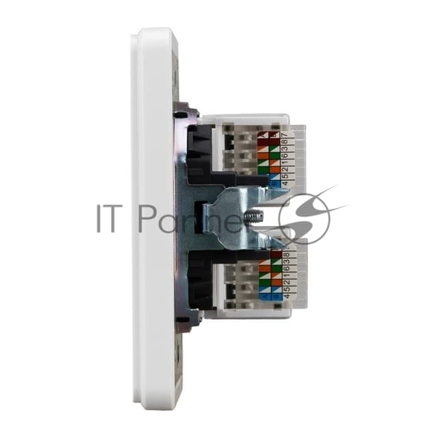 Розетка Kranz ROUND компьютерная двойная RJ45+RJ45 кат6 с/у перламутр