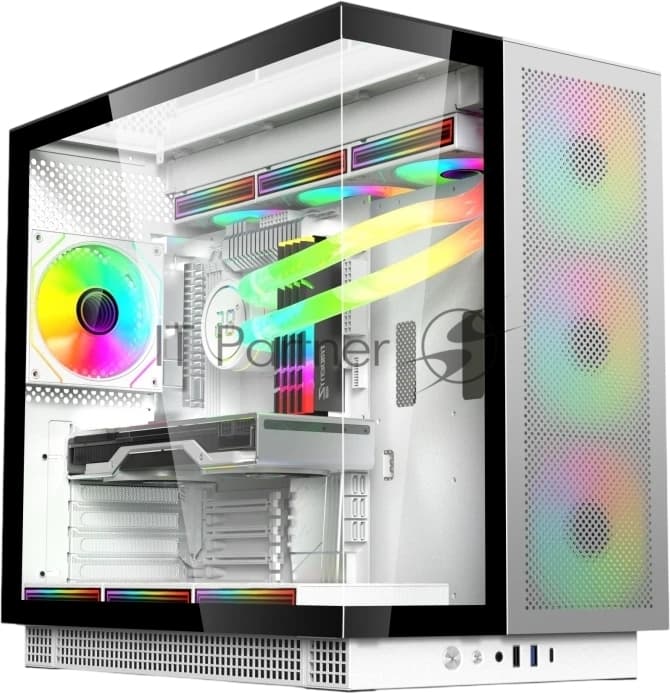 Корпус для ПК ACD Phantom 100 ATX, Type-C + 2XUSB3.0+HD audio combo, 4X120mm ARGB fans+Remote control, See View case, TG, Aluminum.