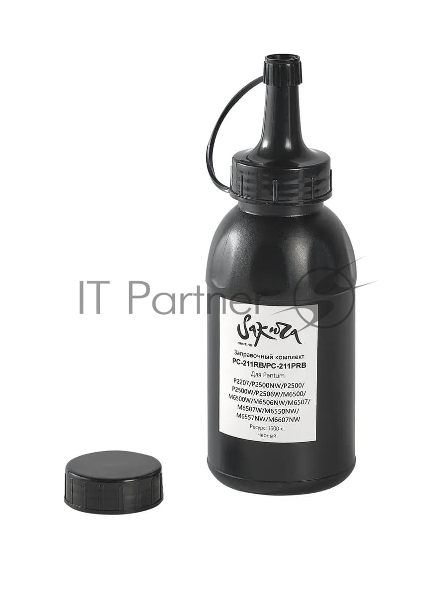 Двойной заправочный комплект тонера Sakura ZKPC-211RB с чипом для Pantum, черный, 130гр.