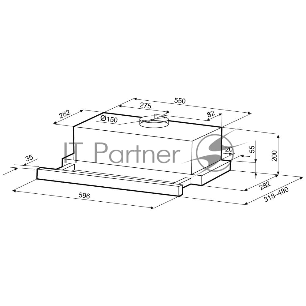 Вытяжка Krona KAMILLA T SENSOR 600 белый