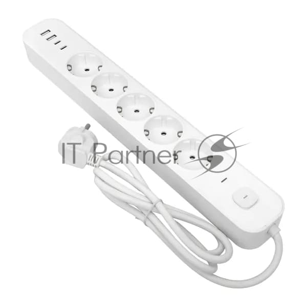 Удлинитель EKF UBA-LUX-503-TC 5х3 м IP20 2USB 2.4А+2type-C LUX 1.5 кв.мм