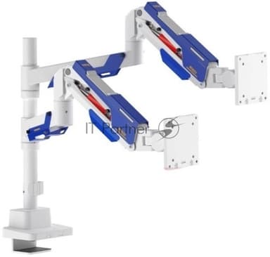 Кронштейн для мониторов Ultramounts UM744WB белый/синий 24"-57" макс.27кг крепление к столешнице поворот и наклон