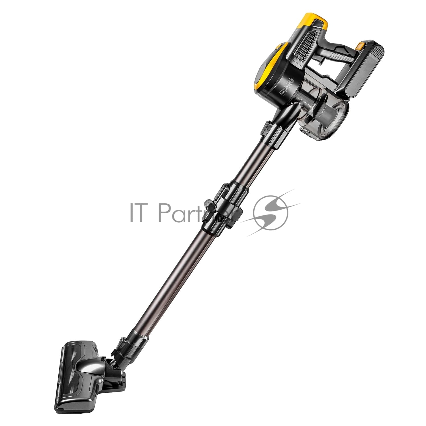 Пылесос вертикальный Brayer BR4273 серый/желтый, питание от аккумулятора, 350 Вт, уборка сухая, пылесборник 0,8 л