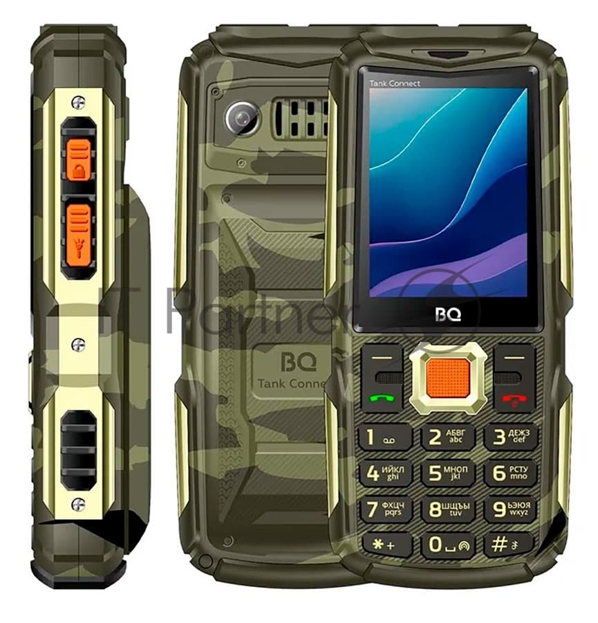Мобильный телефон BQ 2430L Tank Connect камуфляж/золотистый